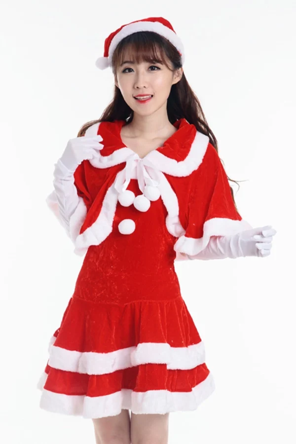 Side View of Sexy Santa Lingerie - Supreme Lingerie Side Profile of Christmas Lingerie