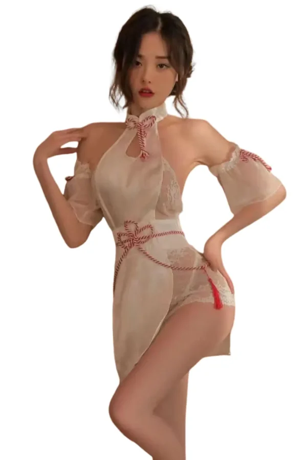 Elegant bulk cheongsam nightgown vintage style with lace accents