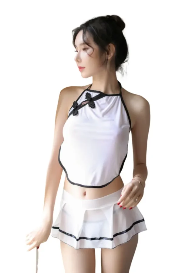 Elegant B2B Cheongsam Lingerie for Wholesale - Supreme Lingerie Model wearing elegant b2b cheongsam lingerie for wholesale