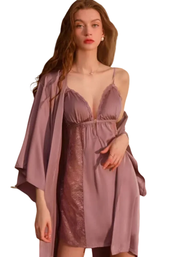 Lavender lace panel womens loungewear in bulk, with a sexy, relaxed fit.