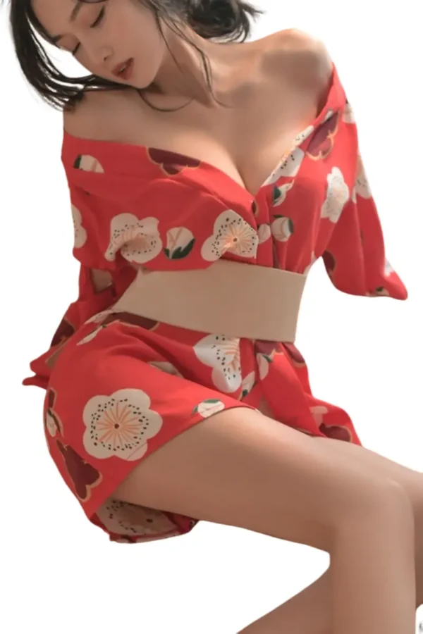 OEM lingerie with kimono featuring floral patterns