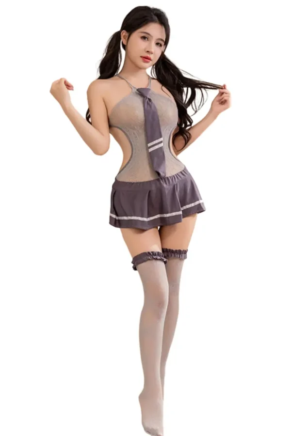 Womens fishnet lingerie wholesale set with a flattering cut-out design