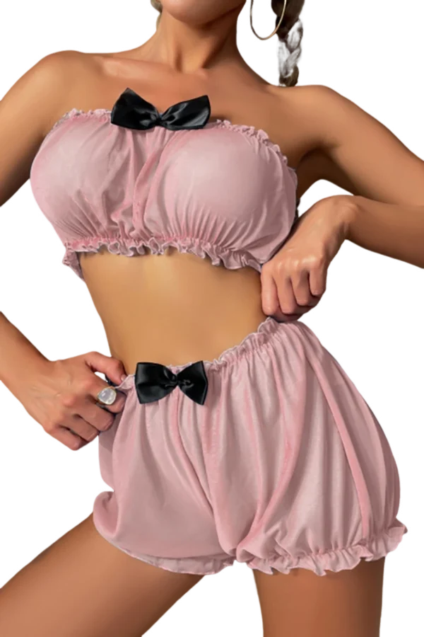 Front view of B2B cotton lace nightgown for women