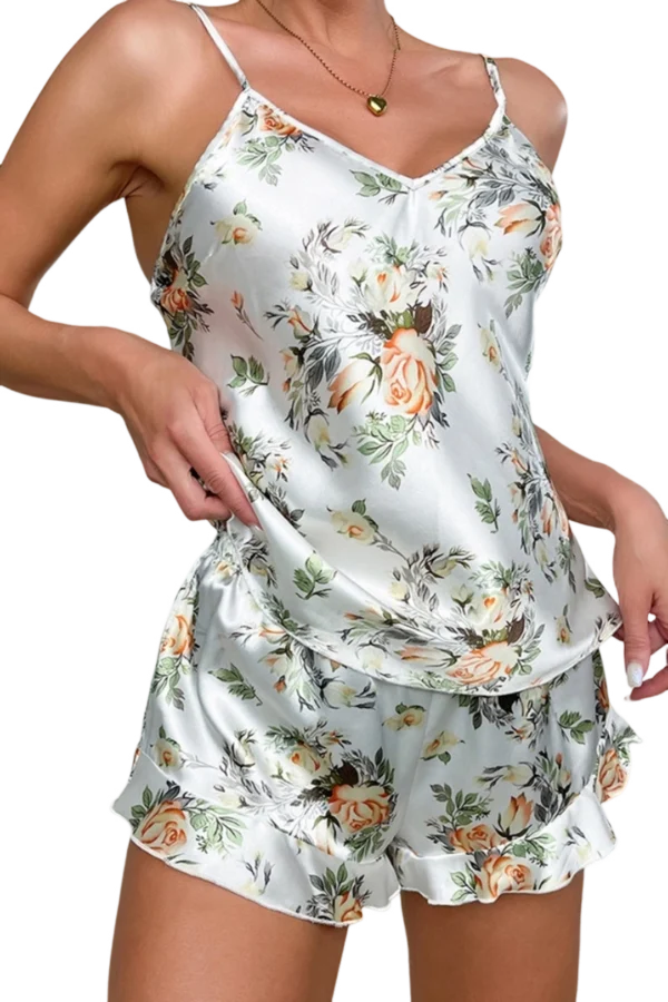 bulk lace nightgown vintage floral print front view