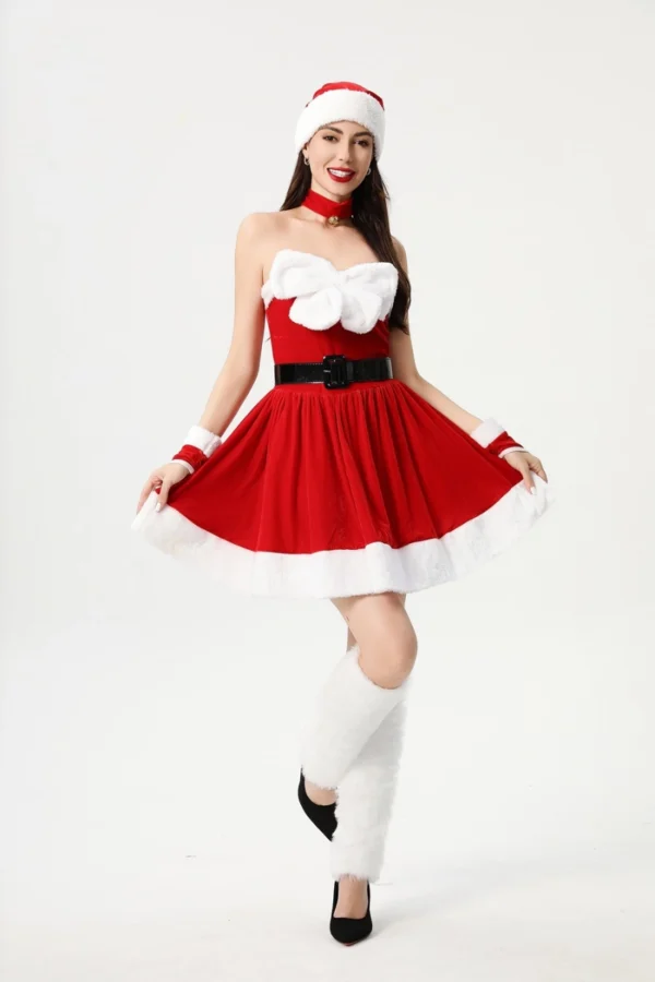 Bulk Santa lingerie porn featuring festive red and white Christmas dress