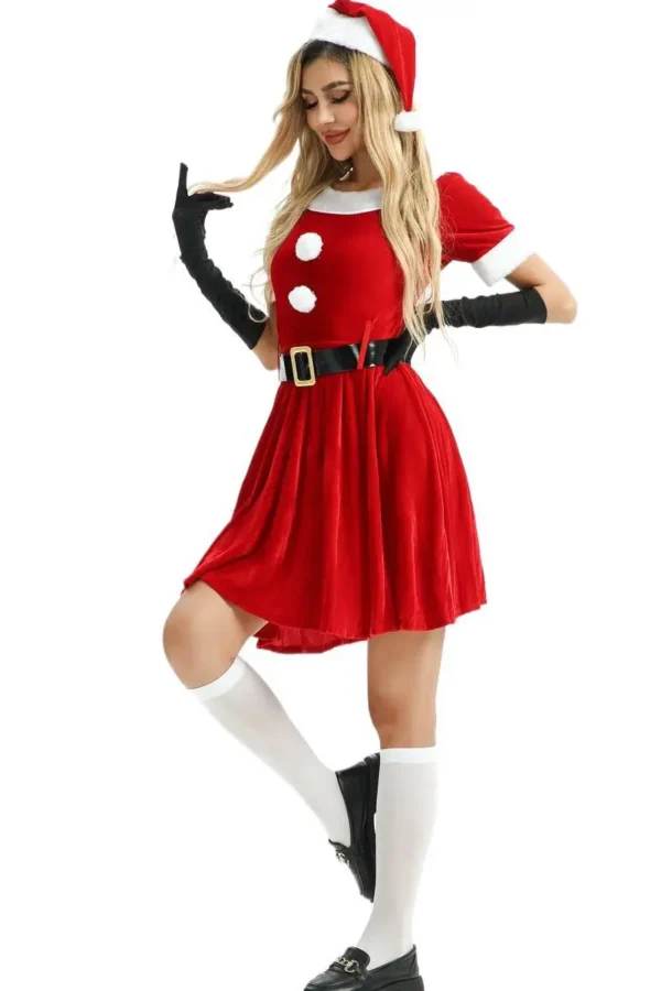 Red custom Christmas body lingerie with seasonal accents