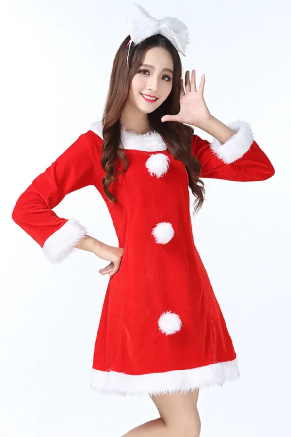 OEM Christmas lingerie featuring bow accent and festive colors