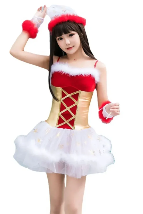 Red and gold Christmas bodysuit lingerie wholesale product