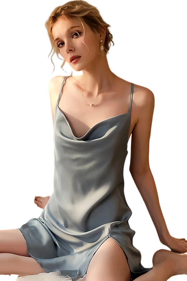 Bulk plus size lace nightgown in gray with delicate lace accents