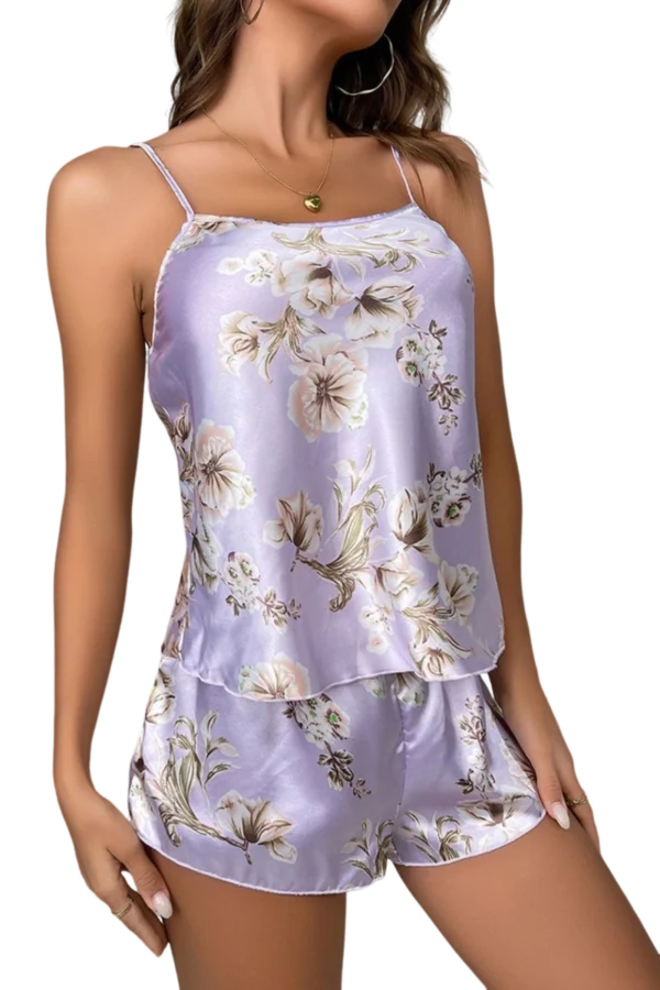 Private label cotton lace nightgown in yellow floral print