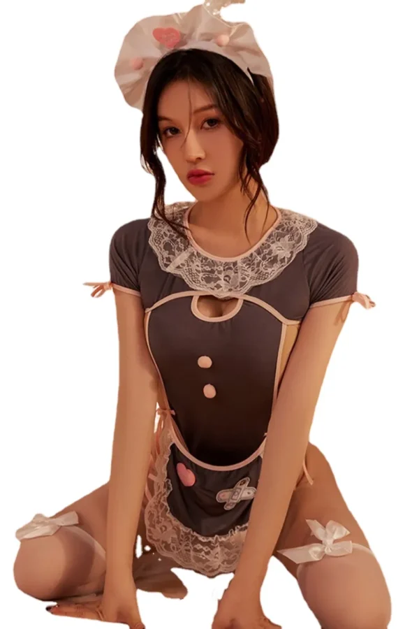 Private label sexy Christmas loungewear with a festive lace bodysuit and cute details