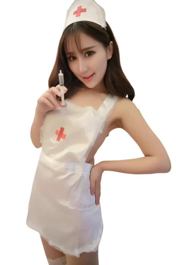 Charming and professional B2B women nurse outfit with complete detailing.