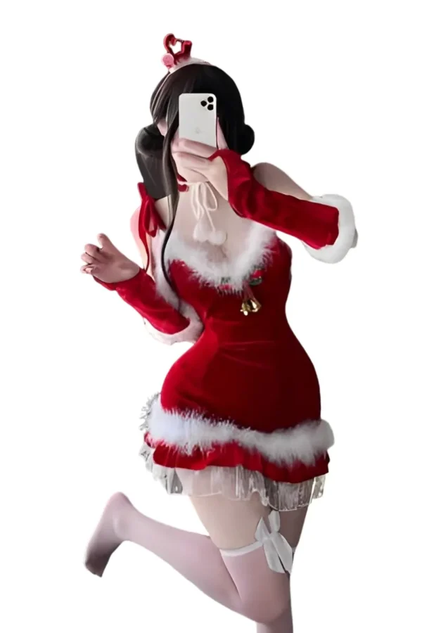 Sophisticated b2b christmas stockings lingerie in vibrant red and white