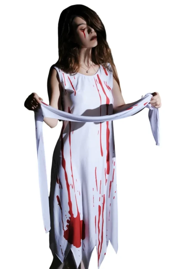 Spooky B2B Nurse Halloween Costume with Blood Splatter - Supreme Lingerie B2B nurse Halloween costume featuring a blood splattered design