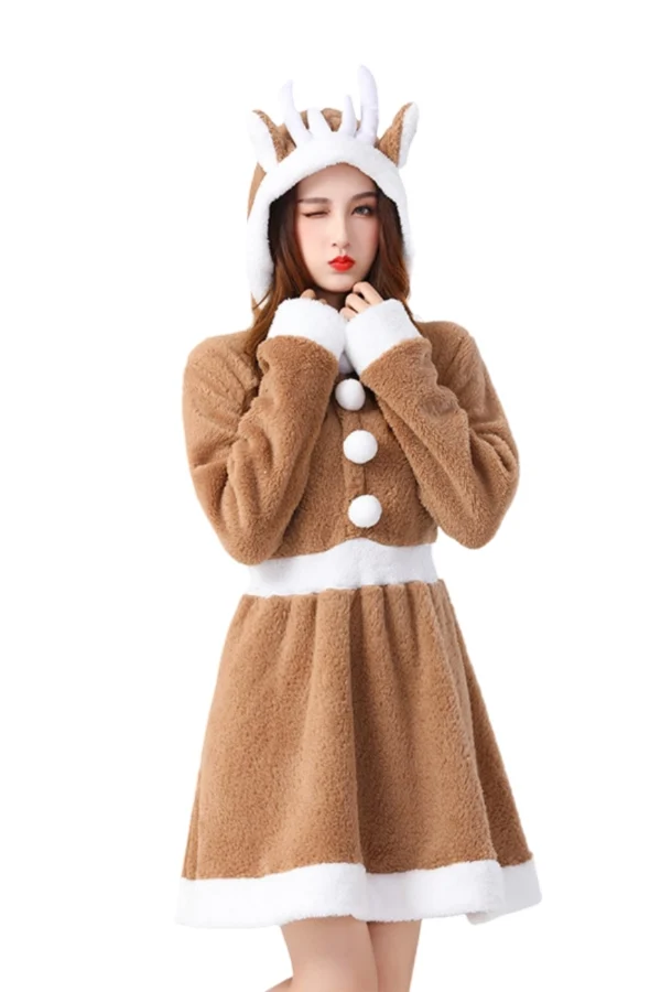 Bulk full body Christmas lingerie reindeer style with hood