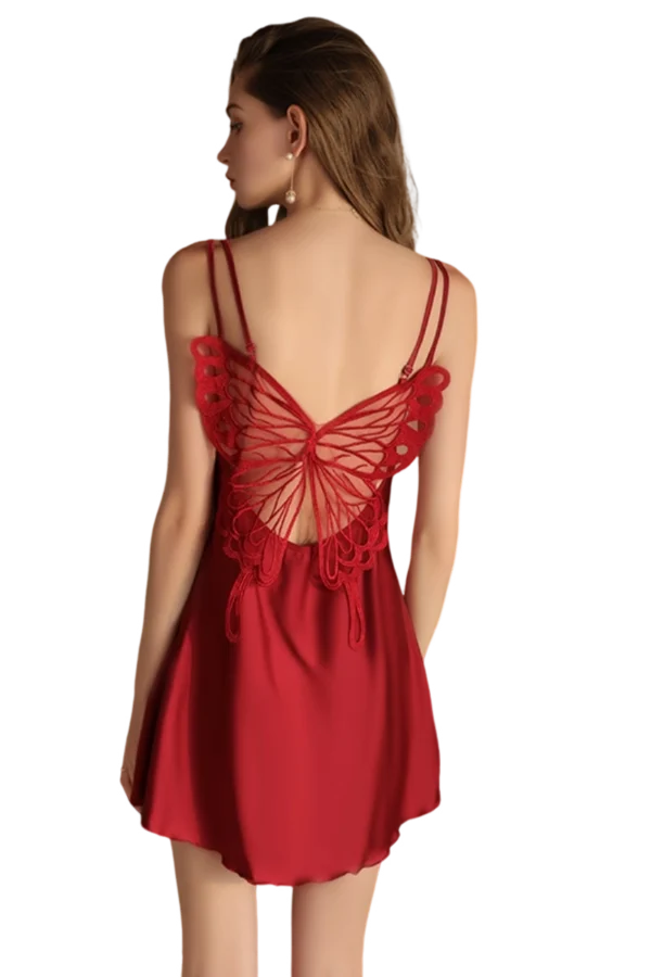 B2B French lace nightgown in elegant black, showcasing intricate lace detailing, perfect for wholesale and luxury nightwear collections.