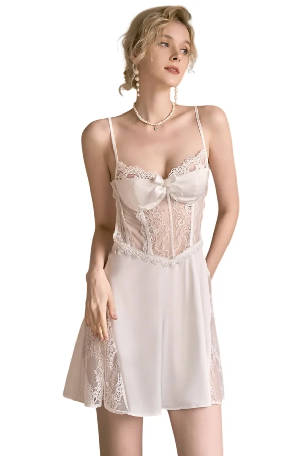 Timeless white B2B gypsy vintage lace nightgown featuring delicate lace accents.