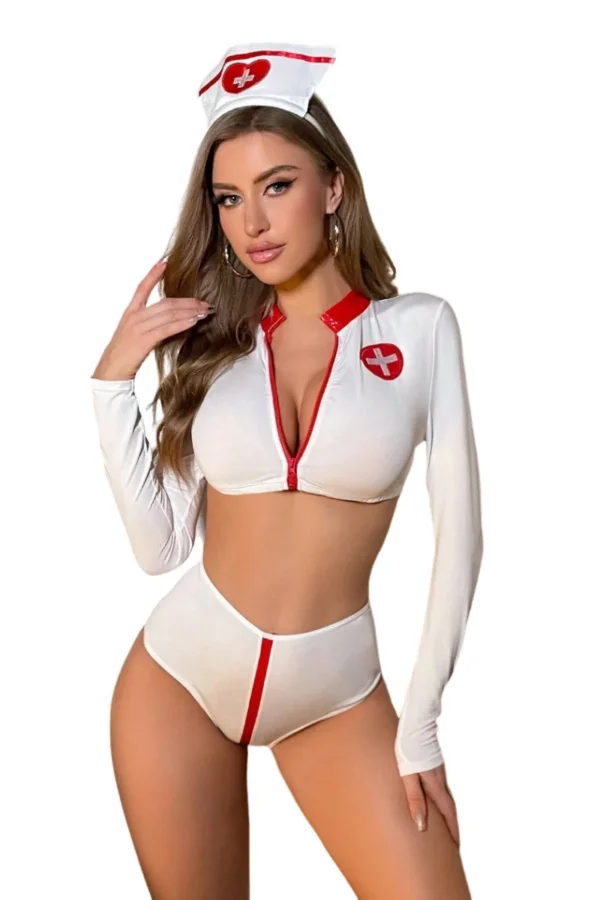 Bulk women naughty uniform isolated on white background for product display.