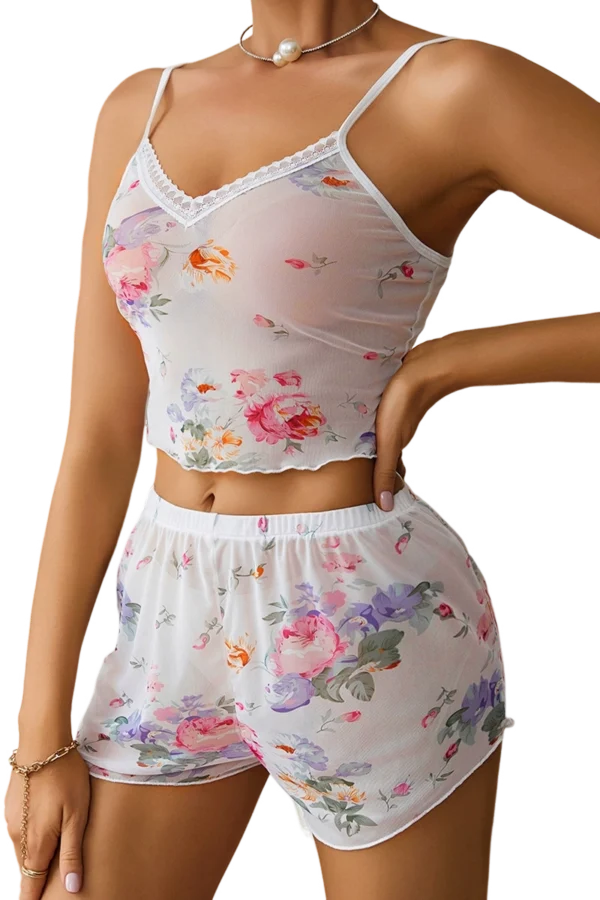 White private label lace nightgown long adorned with romantic floral patterns and a fitted waist.