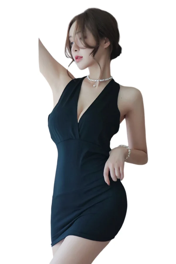 Sophisticated Halter Neck Women Sexy Secretary Outfit - Private Label - Supreme Lingerie A halter-neck women sexy secretary outfit emphasizing bold yet sophisticated style.
