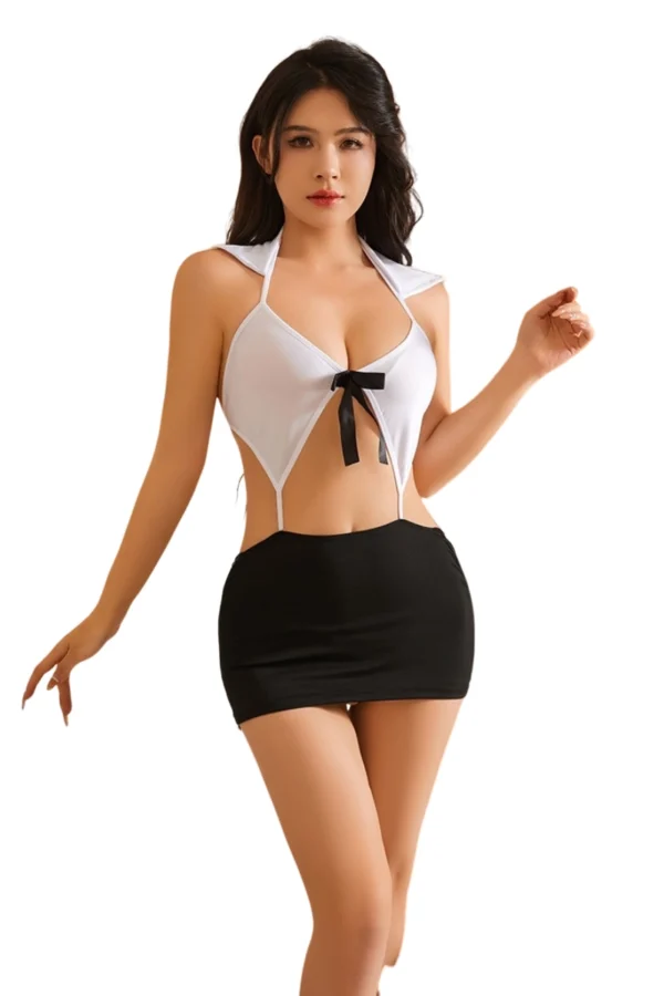 Stylish white and black sexy office lady uniform wholesale